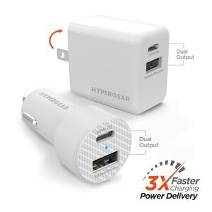 Hypergear 20W PD Bundle Dual Output Wall & Car Charge (bricks only)r, New